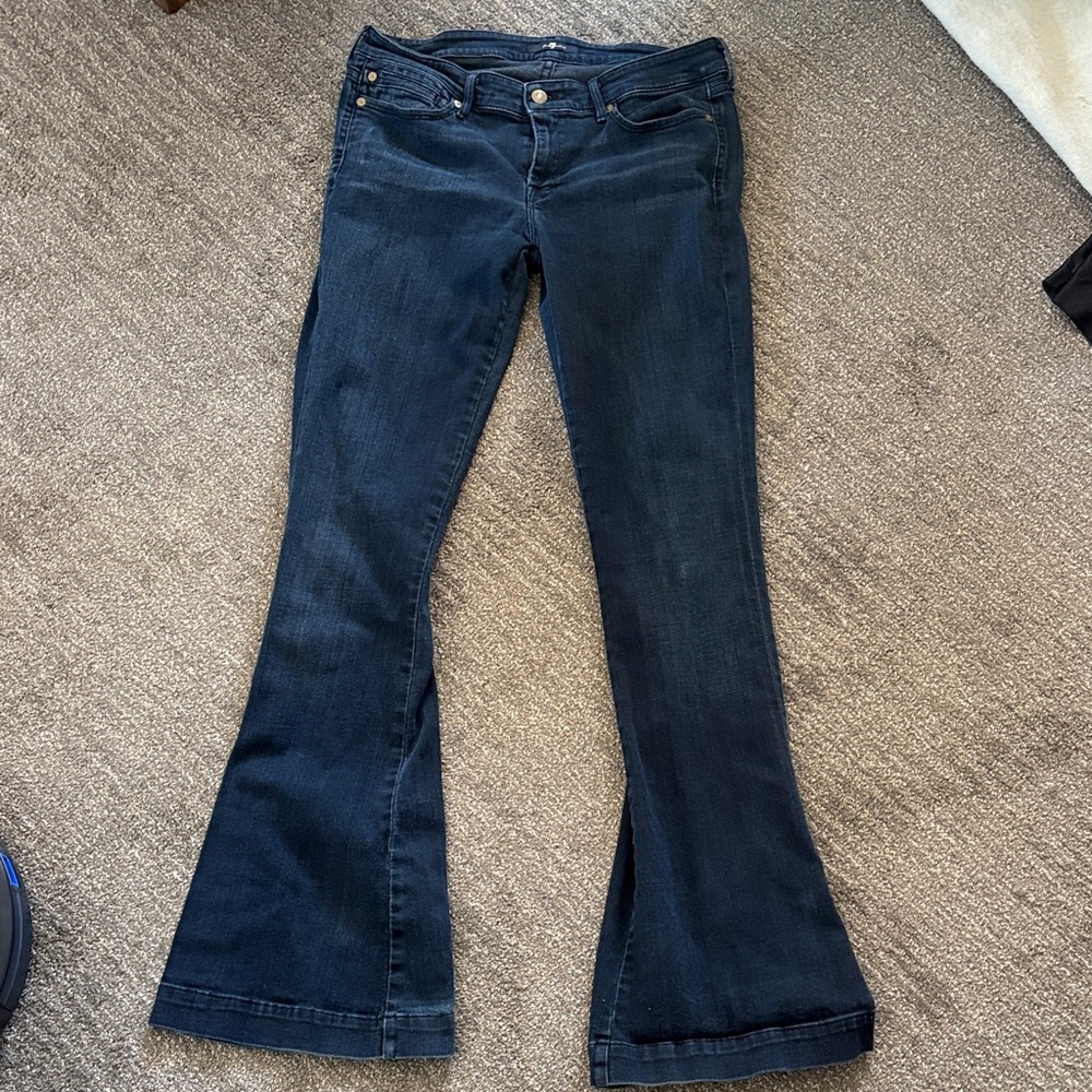 7 For All Mankind Dark Blue Flare Jeans